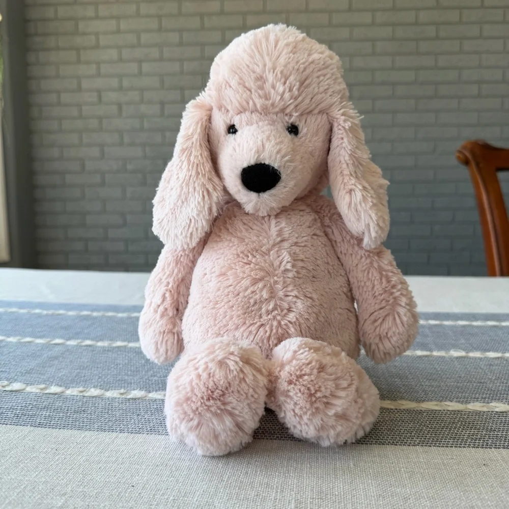 Jellycat Blush Pink Bashful Poodle Medium Retired Stuffed Animal